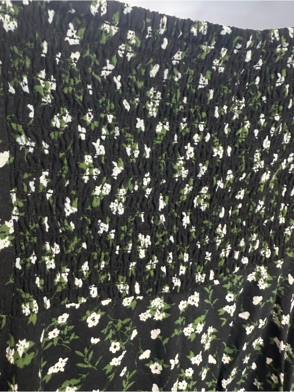 Floral Spaghetti Strap Dress in Black and White green flowers size L old navy - Picture 4 of 11